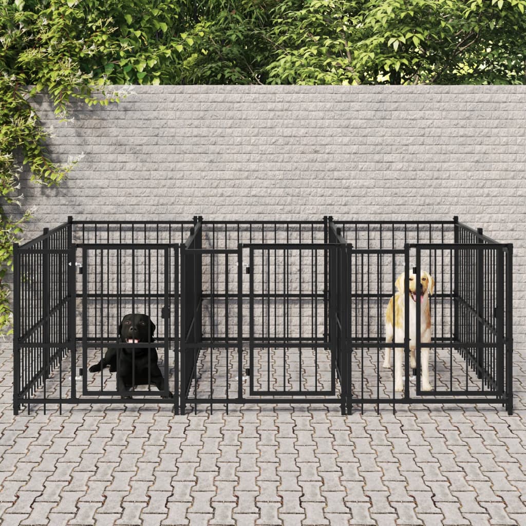 vidaXL Kojec zewnętrzny dla psa, stalowy, 5,63 m²