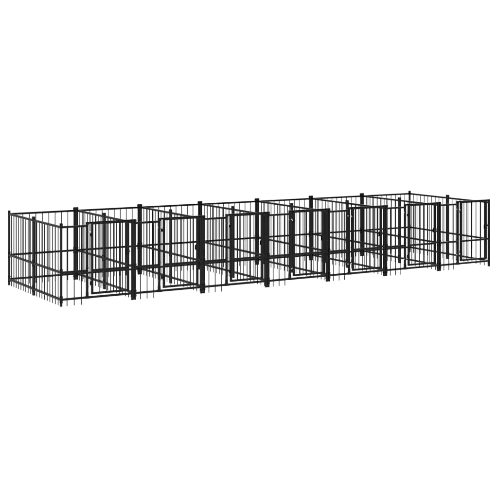 vidaXL Kojec zewnętrzny dla psa, stalowy, 13,14 m²