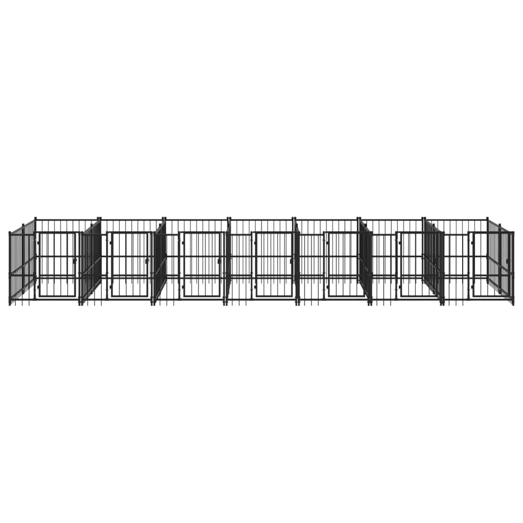 vidaXL Kojec zewnętrzny dla psa, stalowy, 13,14 m²