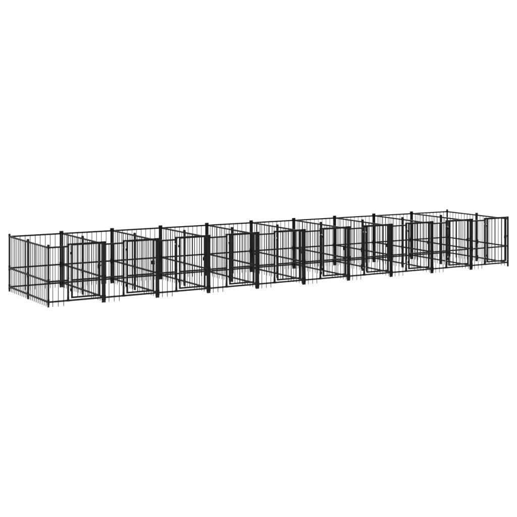 vidaXL Kojec zewnętrzny dla psa, stalowy, 18,77 m²