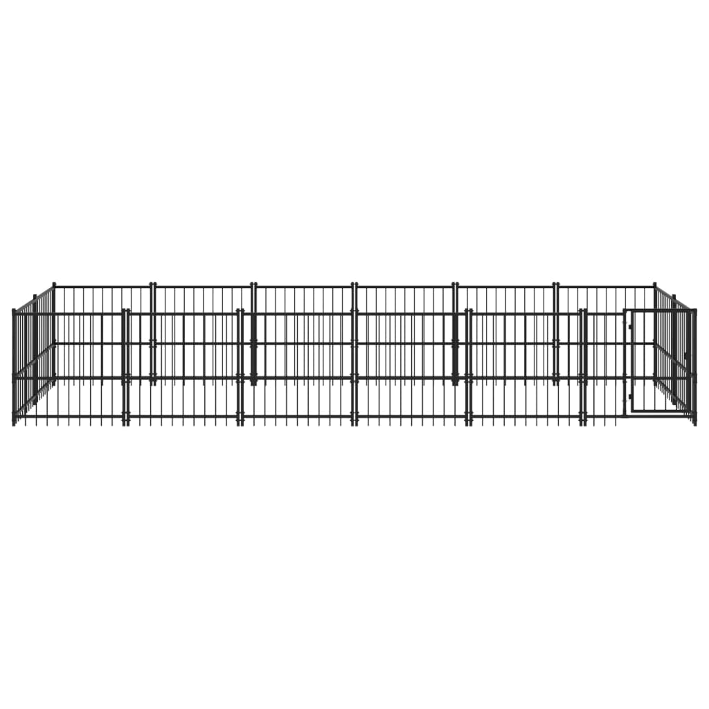 vidaXL Kojec zewnętrzny dla psa, stalowy, 11,26 m²