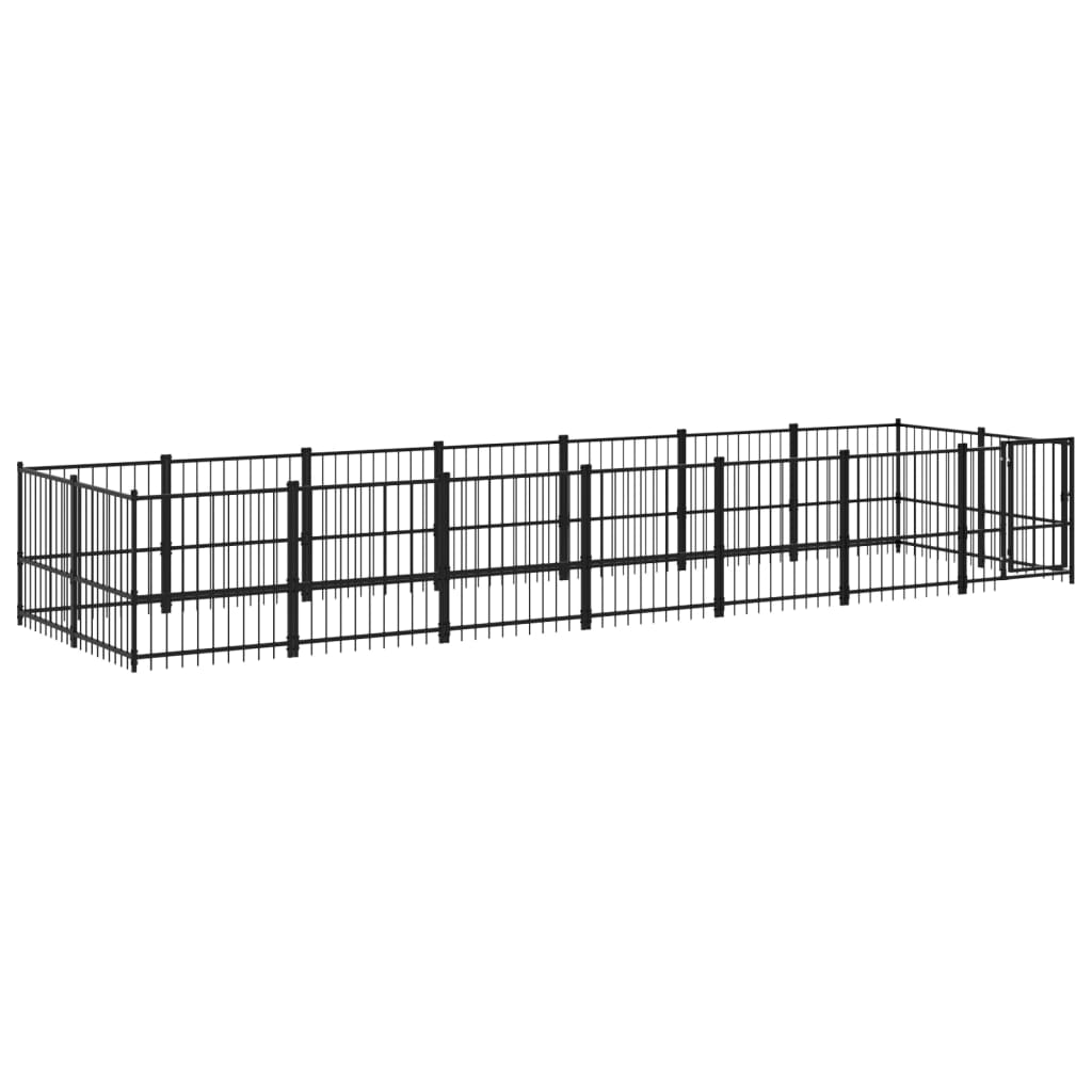 vidaXL Kojec zewnętrzny dla psa, stalowy, 13,14 m²