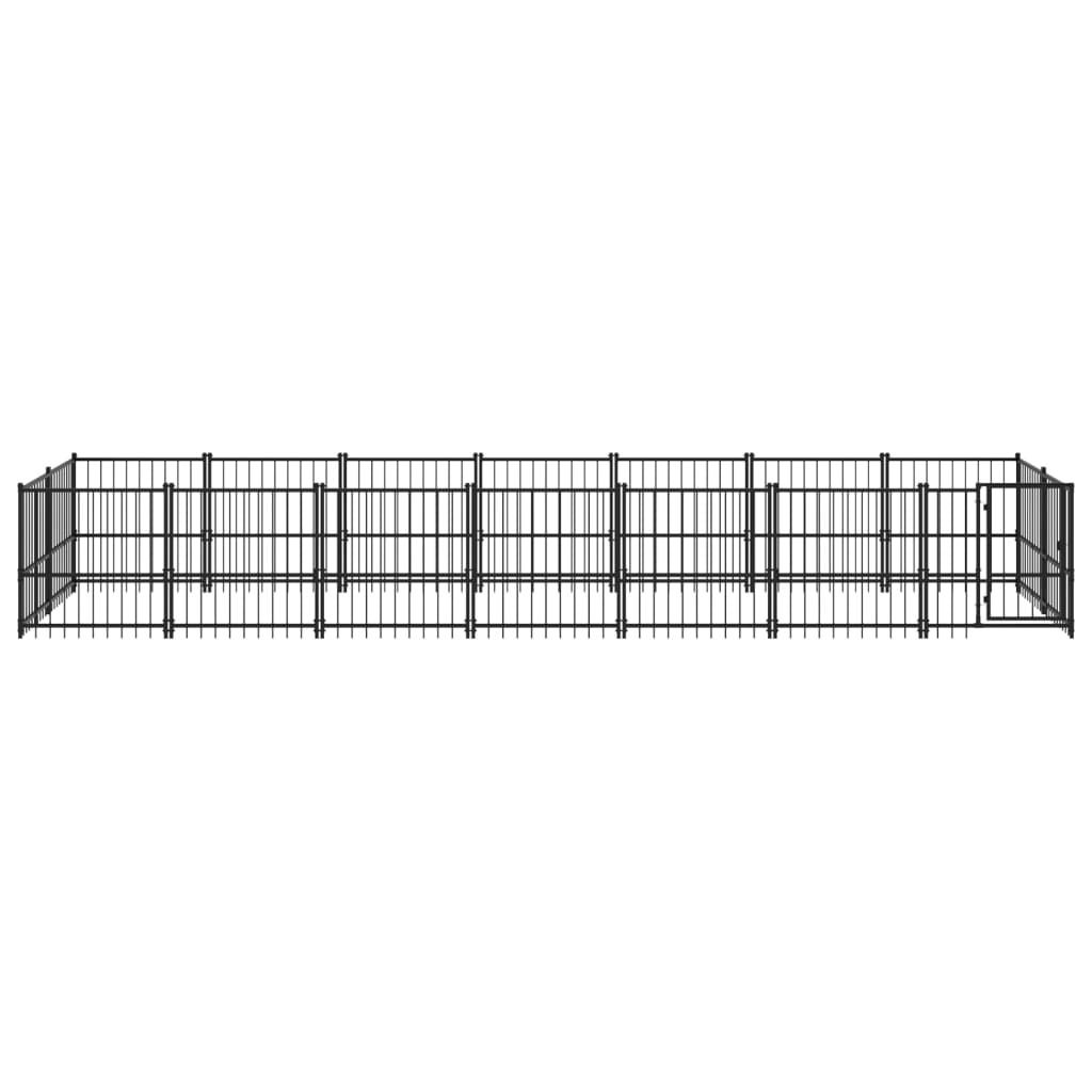 vidaXL Kojec zewnętrzny dla psa, stalowy, 13,14 m²