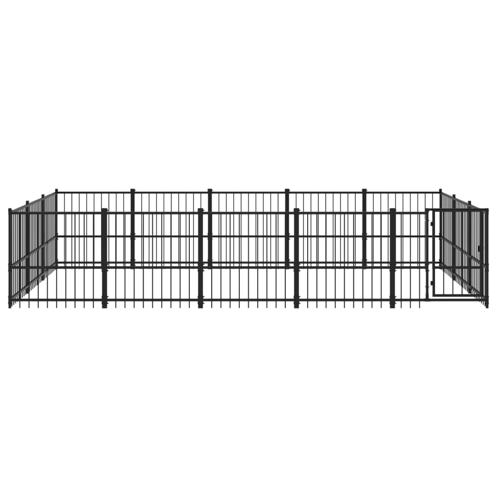 vidaXL Kojec zewnętrzny dla psa, stalowy, 14,11 m²