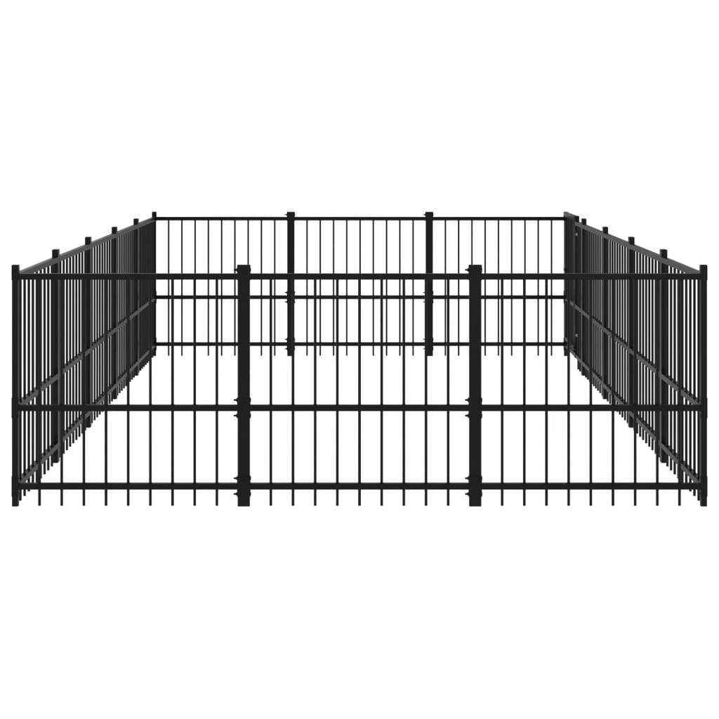 vidaXL Kojec zewnętrzny dla psa, stalowy, 14,11 m²