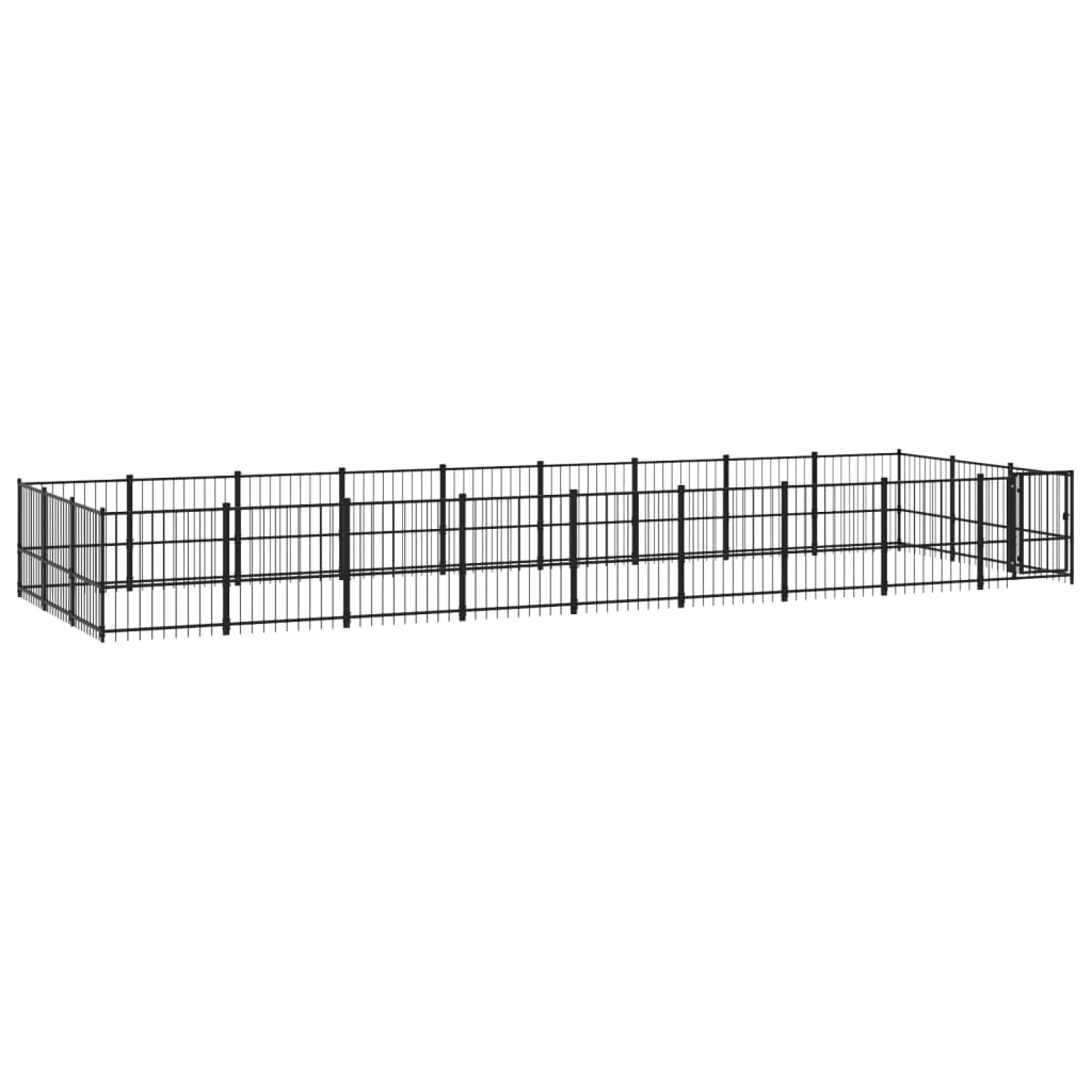 vidaXL Kojec zewnętrzny dla psa, stalowy, 25,4 m²