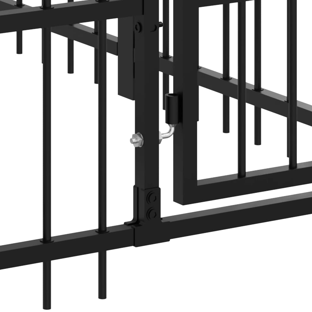 vidaXL Kojec zewnętrzny dla psa, stalowy, 37,64 m²