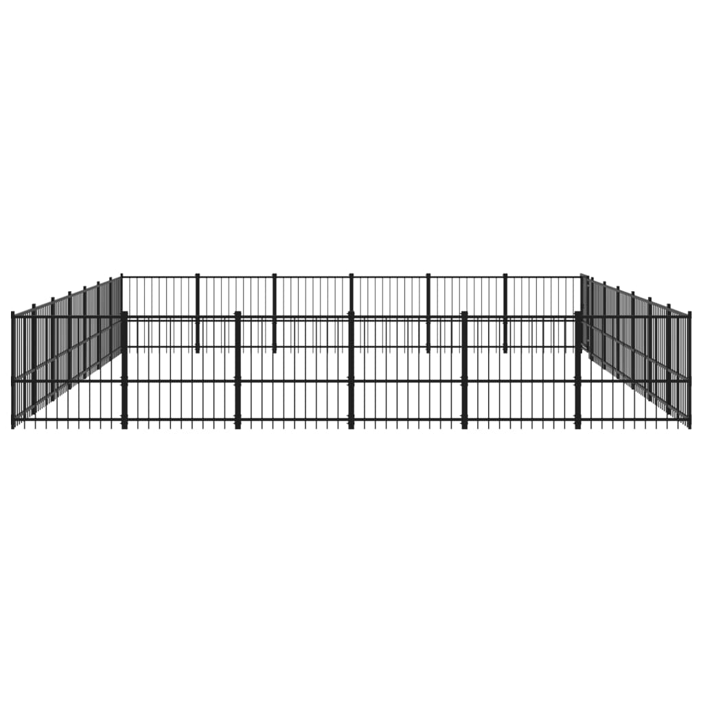 vidaXL Kojec dla psa na zewnątrz, stalowy, 39,52 m²