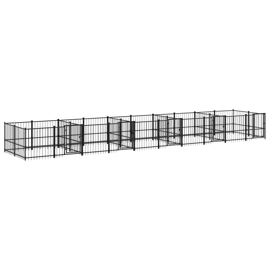 vidaXL Kojec zewnętrzny dla psa, stalowy, 18,77 m²
