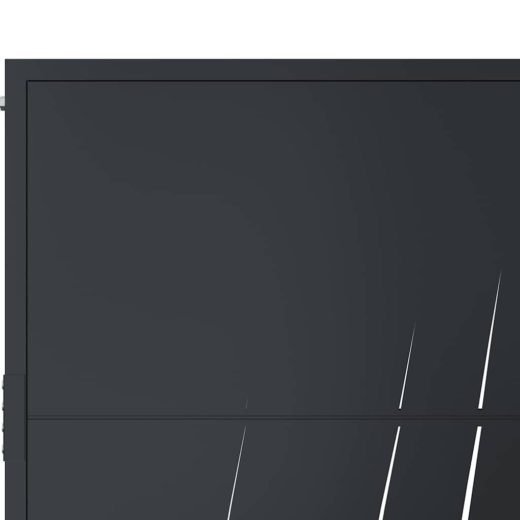vidaXL Furtka ogrodowa, antracytowa, 100x125 cm, stal, motyw trawy