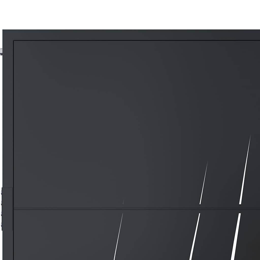 vidaXL Furtka ogrodowa, antracytowa, 100x150 cm, stal, motyw trawy