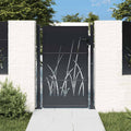 vidaXL Furtka ogrodowa, antracytowa, 100x150 cm, stal, motyw trawy