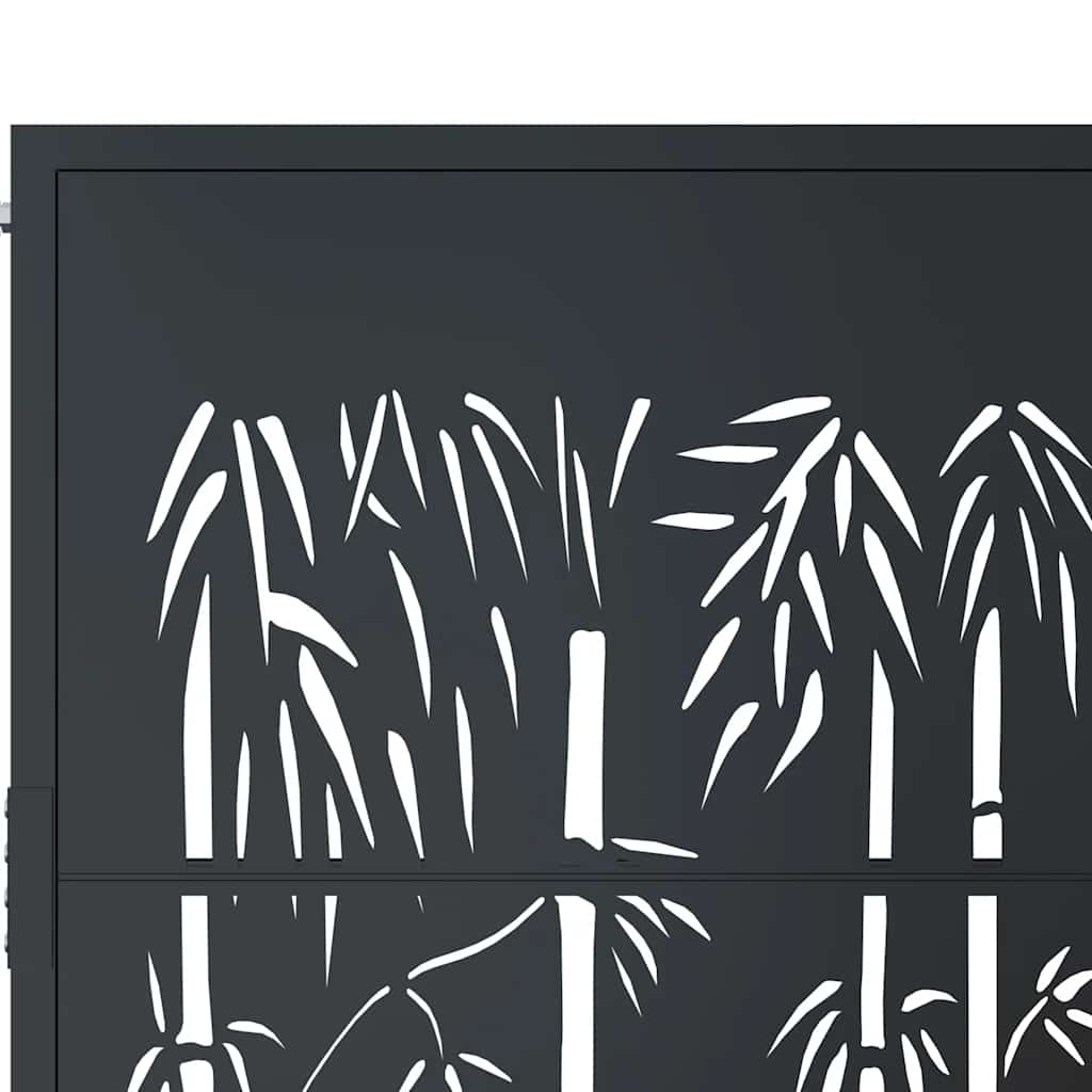 vidaXL Furtka ogrodowa, antracytowa, 100x175 cm, stal, motyw bambusa