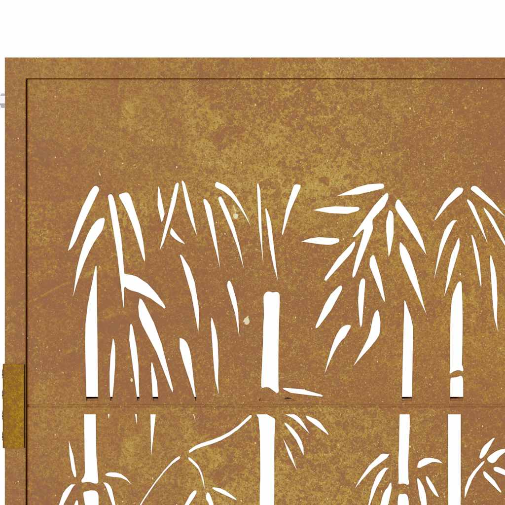 vidaXL Furtka ogrodowa, 100x75 cm, stal kortenowska, motyw bambusa