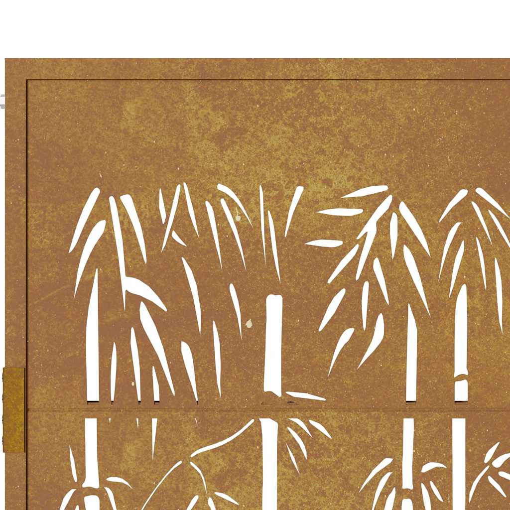 vidaXL Furtka ogrodowa, 100x200 cm, stal kortenowska, motyw bambusa