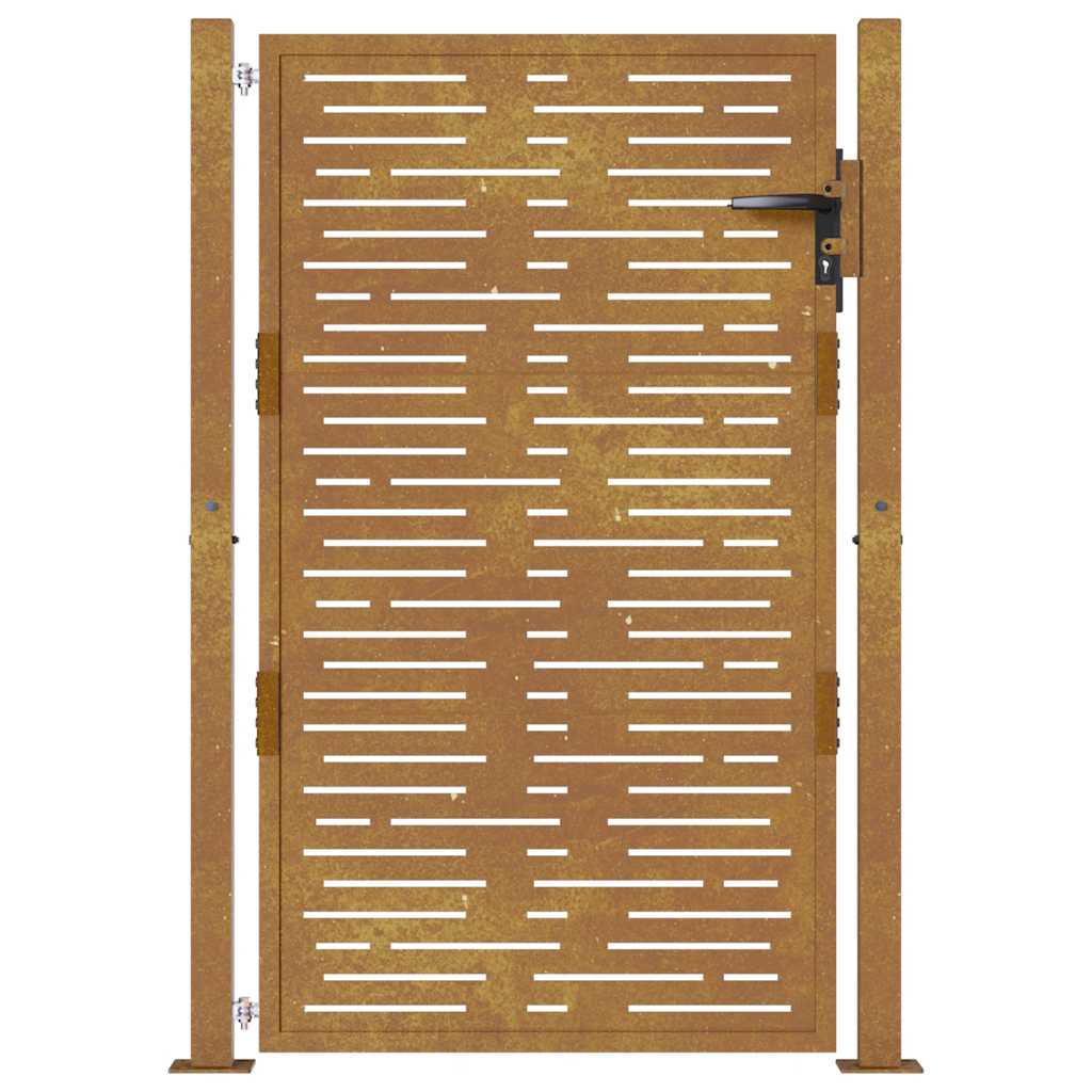 vidaXL Furtka ogrodowa, 100x125 cm, stal kortenowska, motyw prostokąty