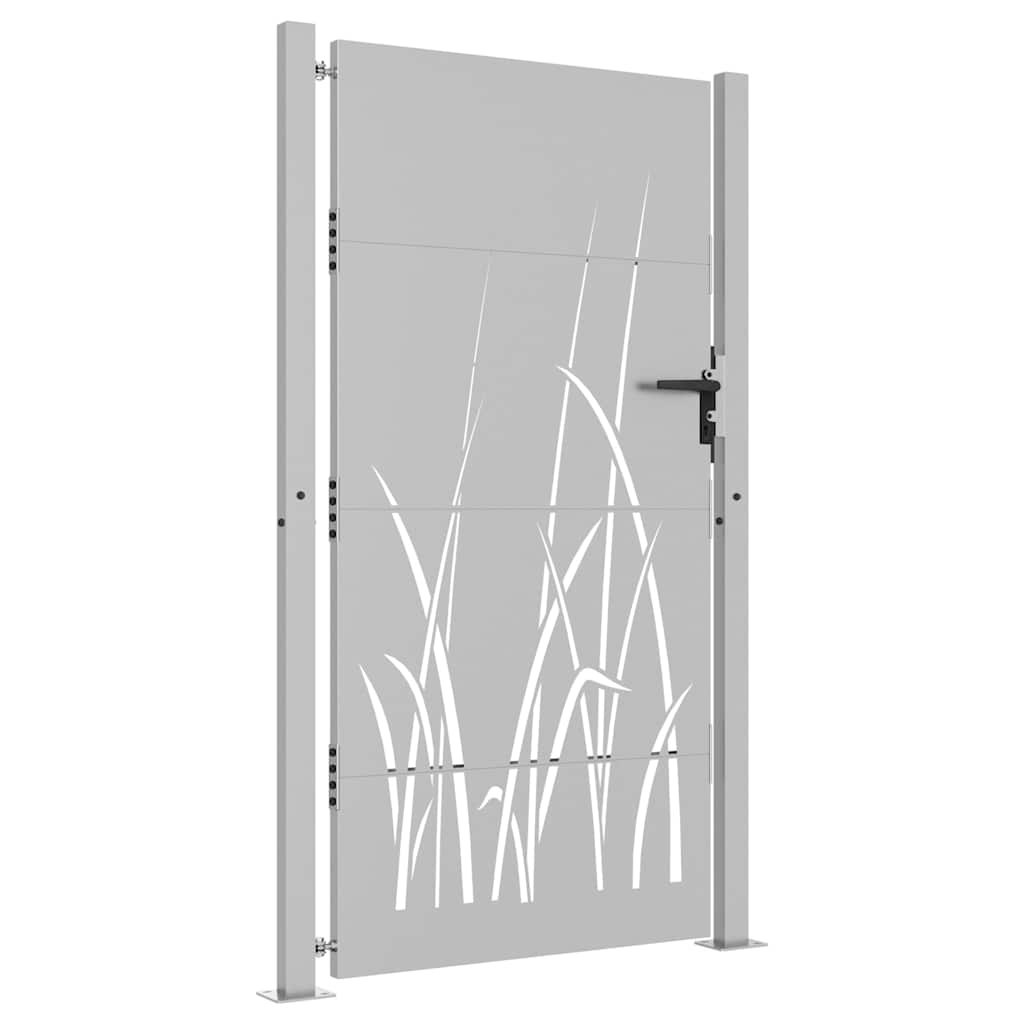 vidaXL Furtka ogrodowa, 100x200 cm, stal kortenowska, motyw trawy