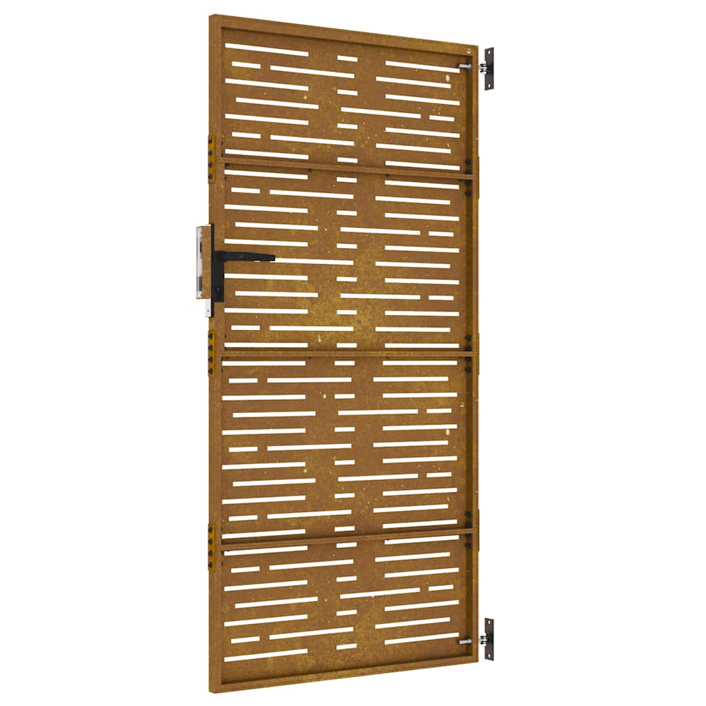vidaXL Furtka ogrodowa, 85x175 cm, stal kortenowska, motyw prostokątów