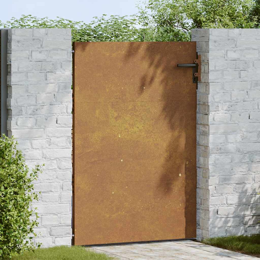 vidaXL Furtka ogrodowa, 85x125 cm, stal kortenowska