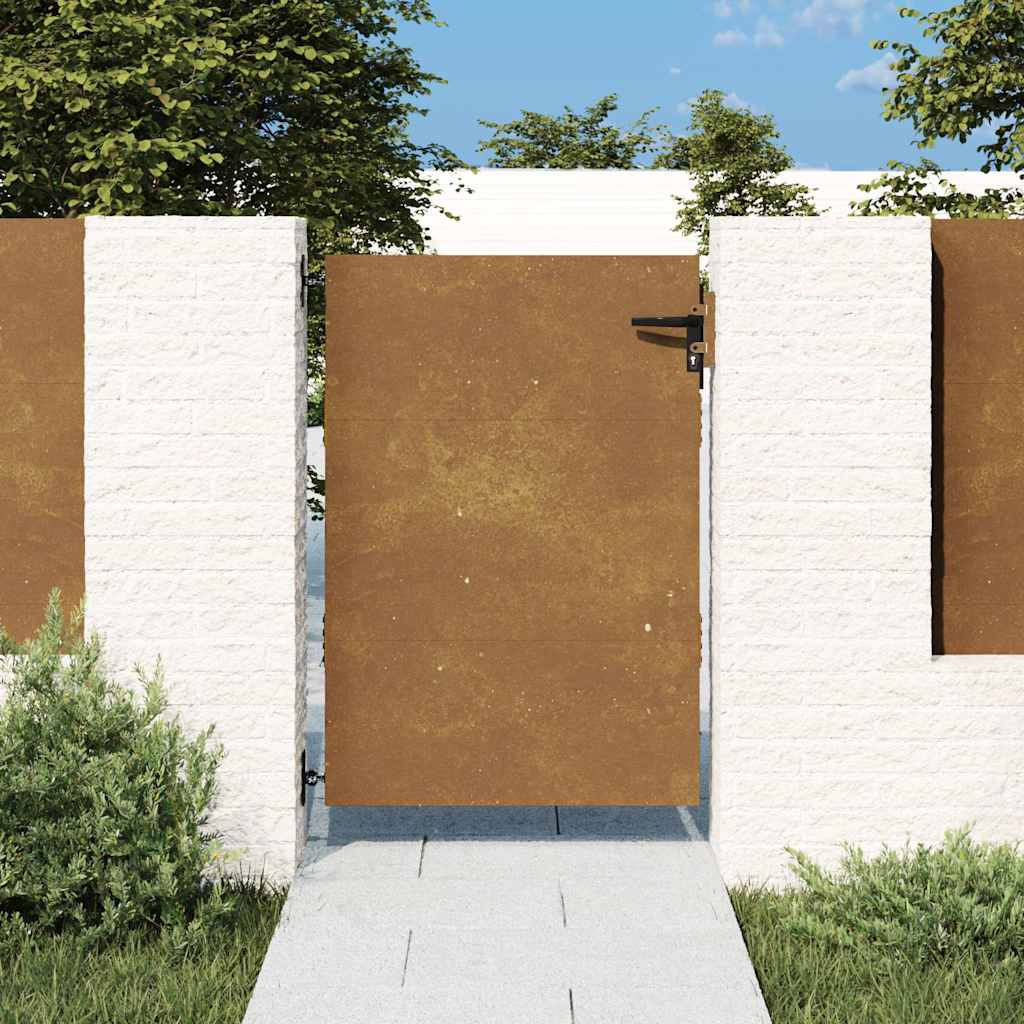vidaXL Furtka ogrodowa, 85x125 cm, stal kortenowska