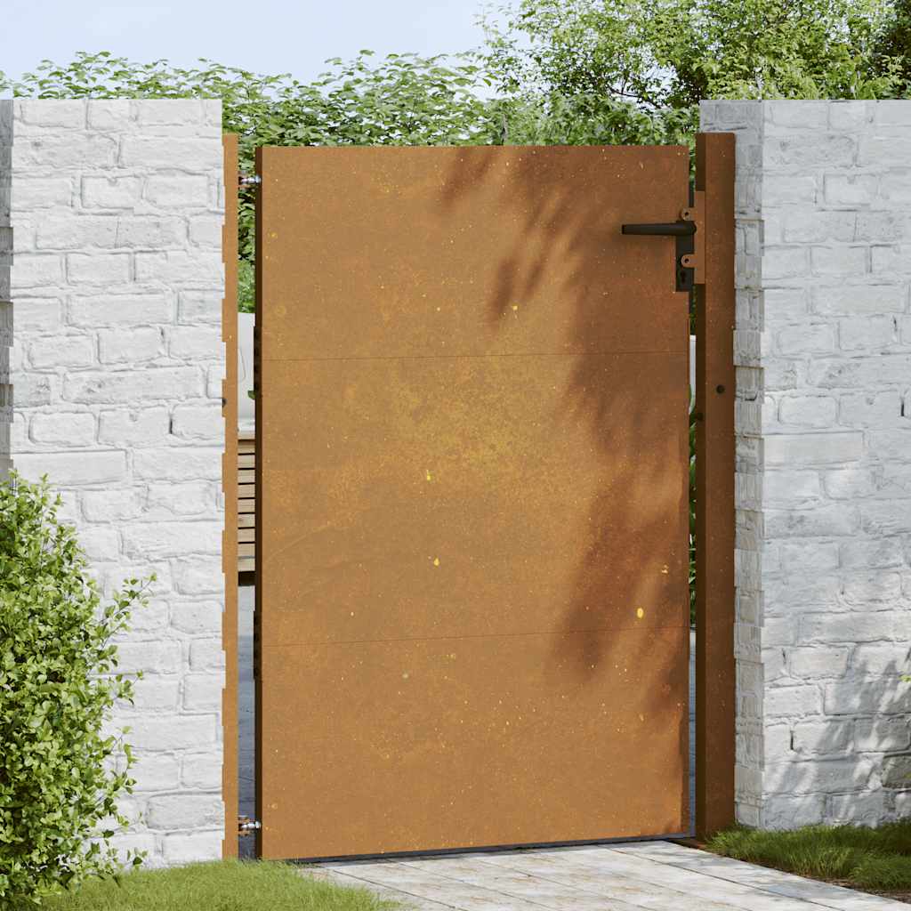 vidaXL Furtka ogrodowa, 100x150 cm, stal kortenowska