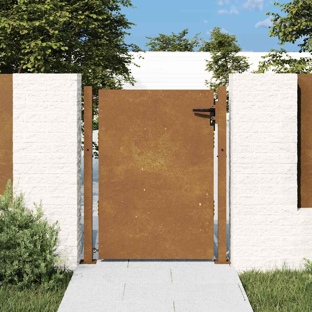 vidaXL Furtka ogrodowa, 100x150 cm, stal kortenowska