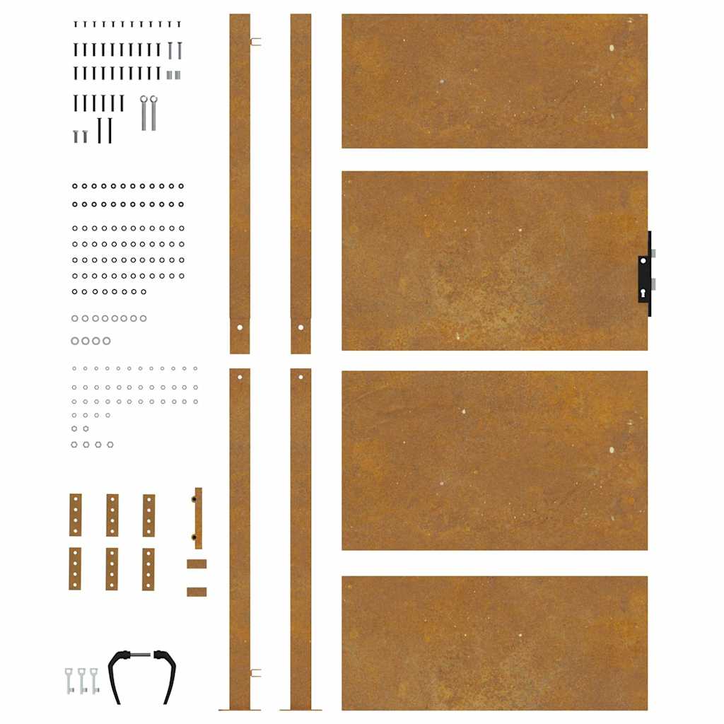 vidaXL Furtka ogrodowa, 100x175 cm, stal kortenowska