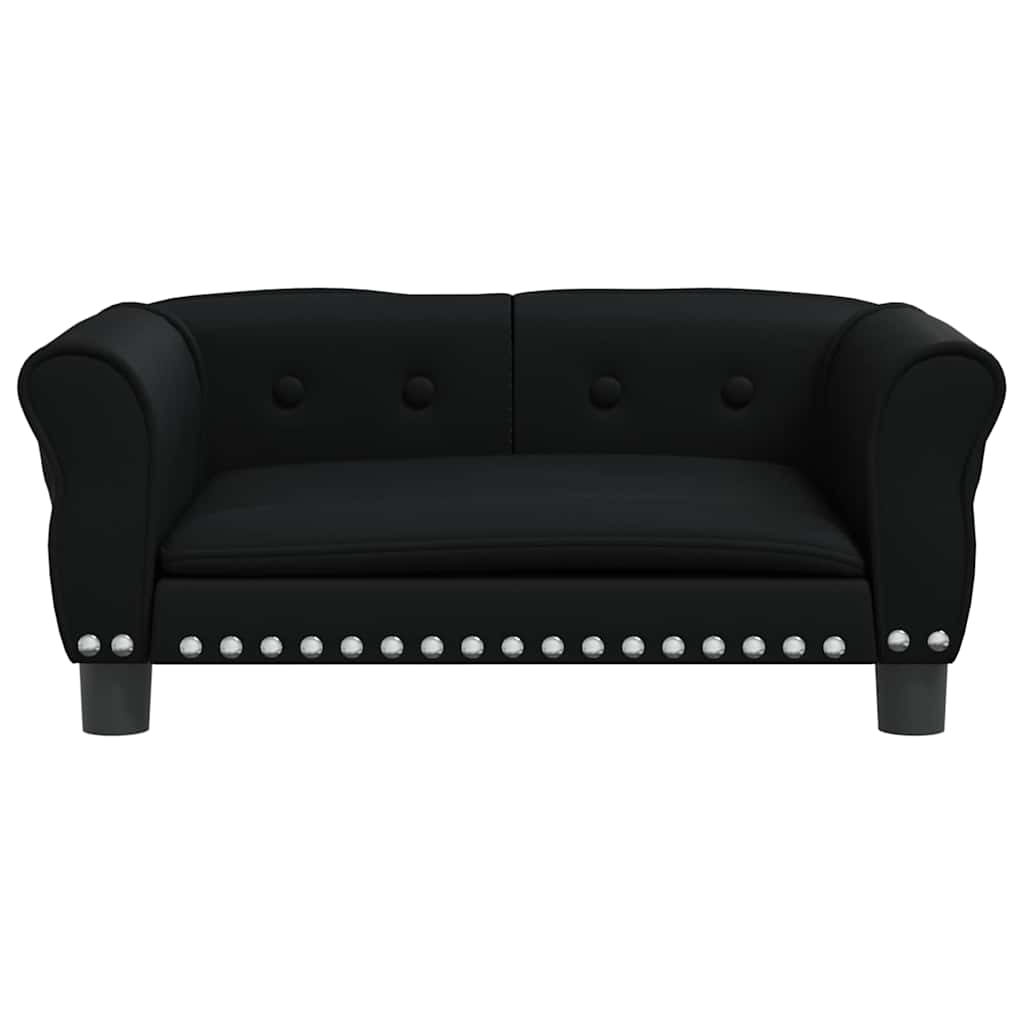 vidaXL Legowisko dla psa, czarne, 70x45x30 cm, sztuczna skóra