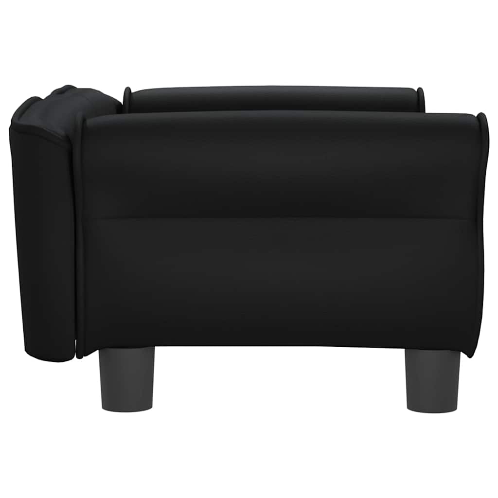 vidaXL Legowisko dla psa, czarne, 70x45x30 cm, sztuczna skóra