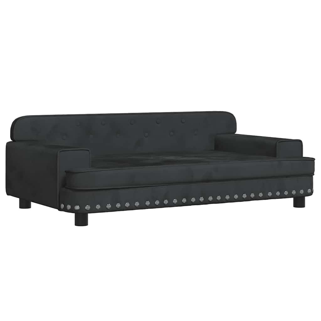 vidaXL Legowisko dla psa, czarne, 90x53x30 cm, aksamit