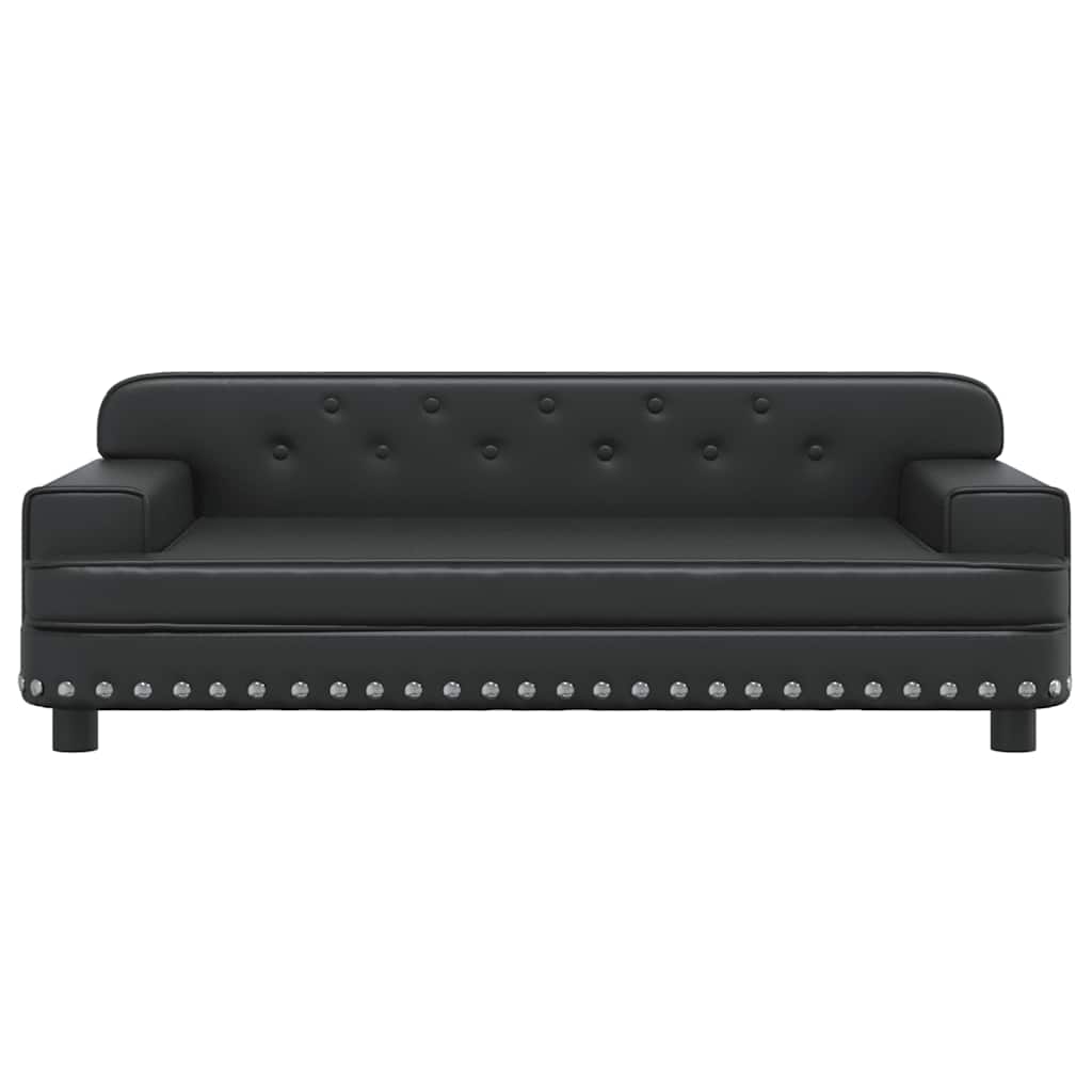 vidaXL Legowisko dla psa, czarne, 90x53x30 cm, sztuczna skóra