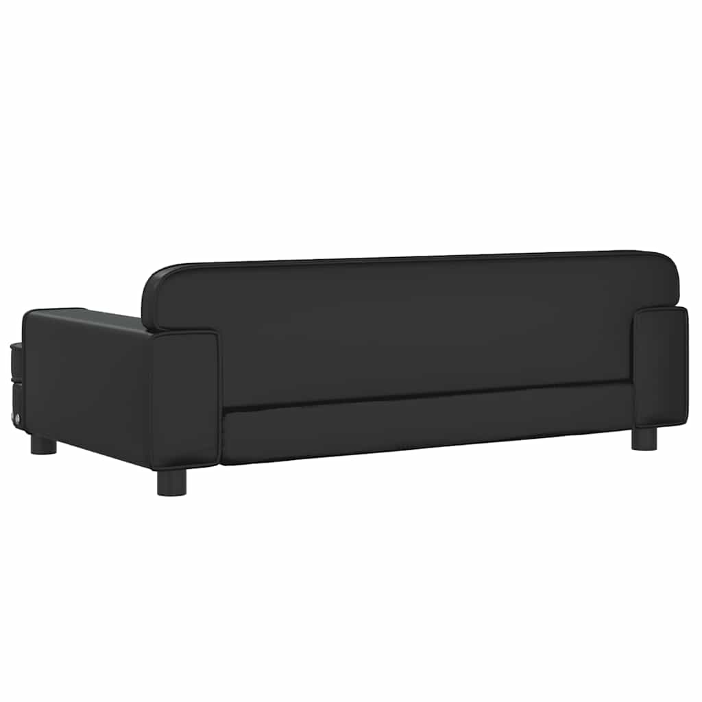 vidaXL Legowisko dla psa, czarne, 90x53x30 cm, sztuczna skóra