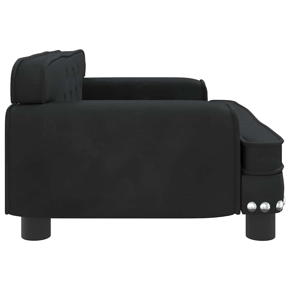 vidaXL Legowisko dla psa, czarne, 70x45x30 cm, aksamit