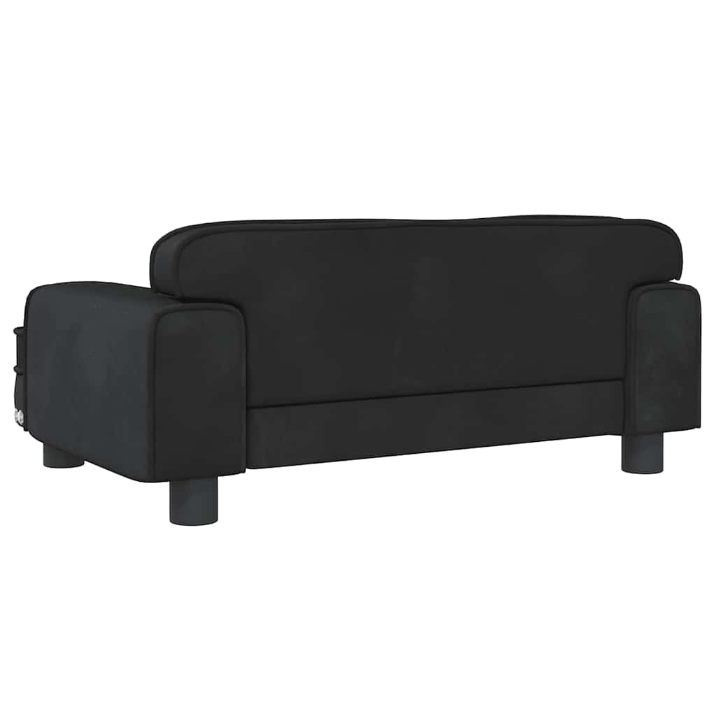 vidaXL Legowisko dla psa, czarne, 70x45x30 cm, aksamit