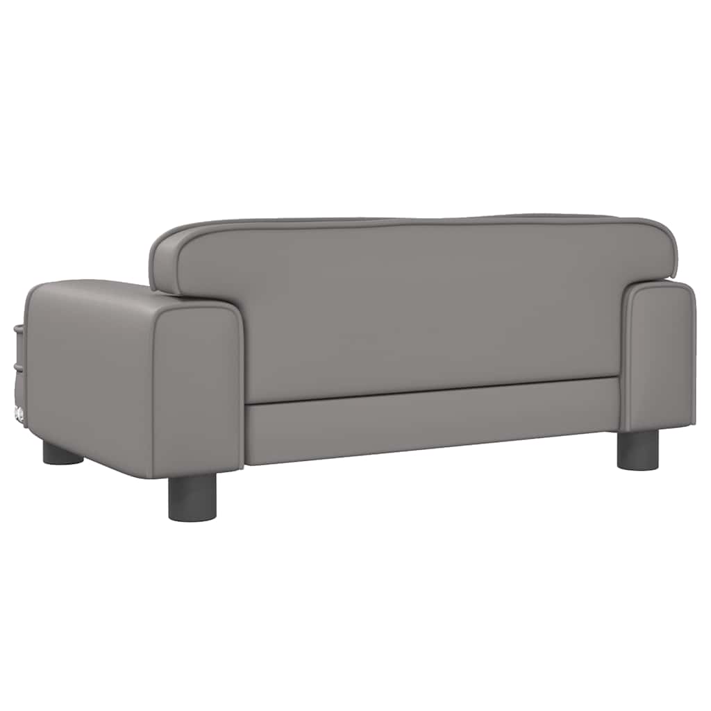 vidaXL Legowisko dla psa, szare, 70x45x30 cm, sztuczna skóra