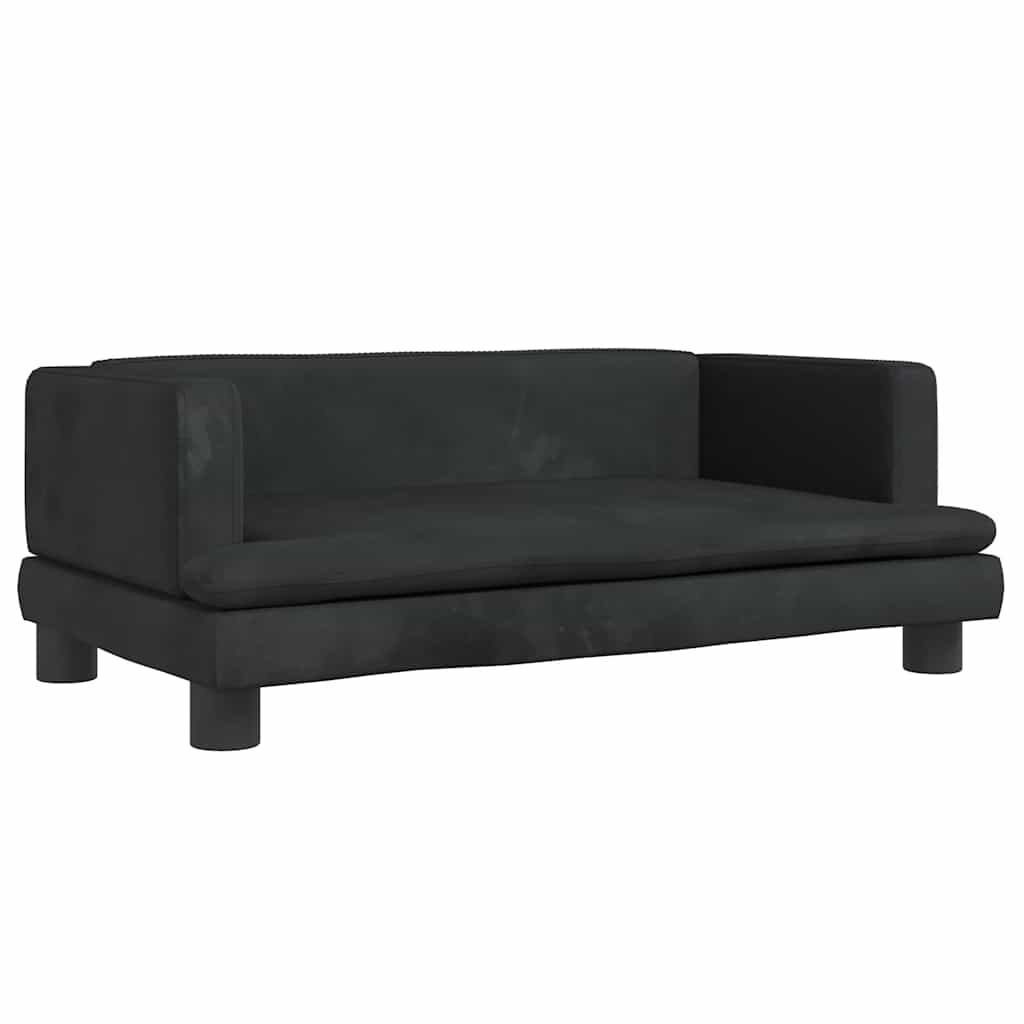vidaXL Legowisko dla psa, czarne, 80x45x30 cm, aksamit