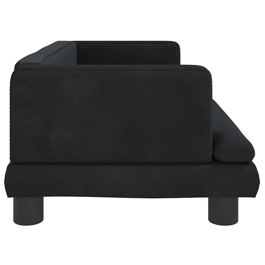 vidaXL Legowisko dla psa, czarne, 80x45x30 cm, aksamit
