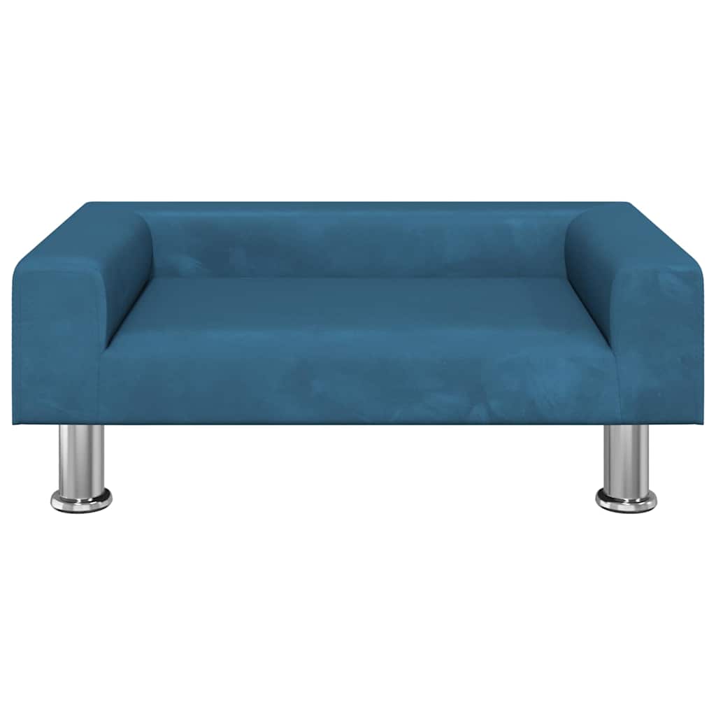 vidaXL Legowisko dla psa, niebieskie, 70x45x26,5 cm, aksamitne