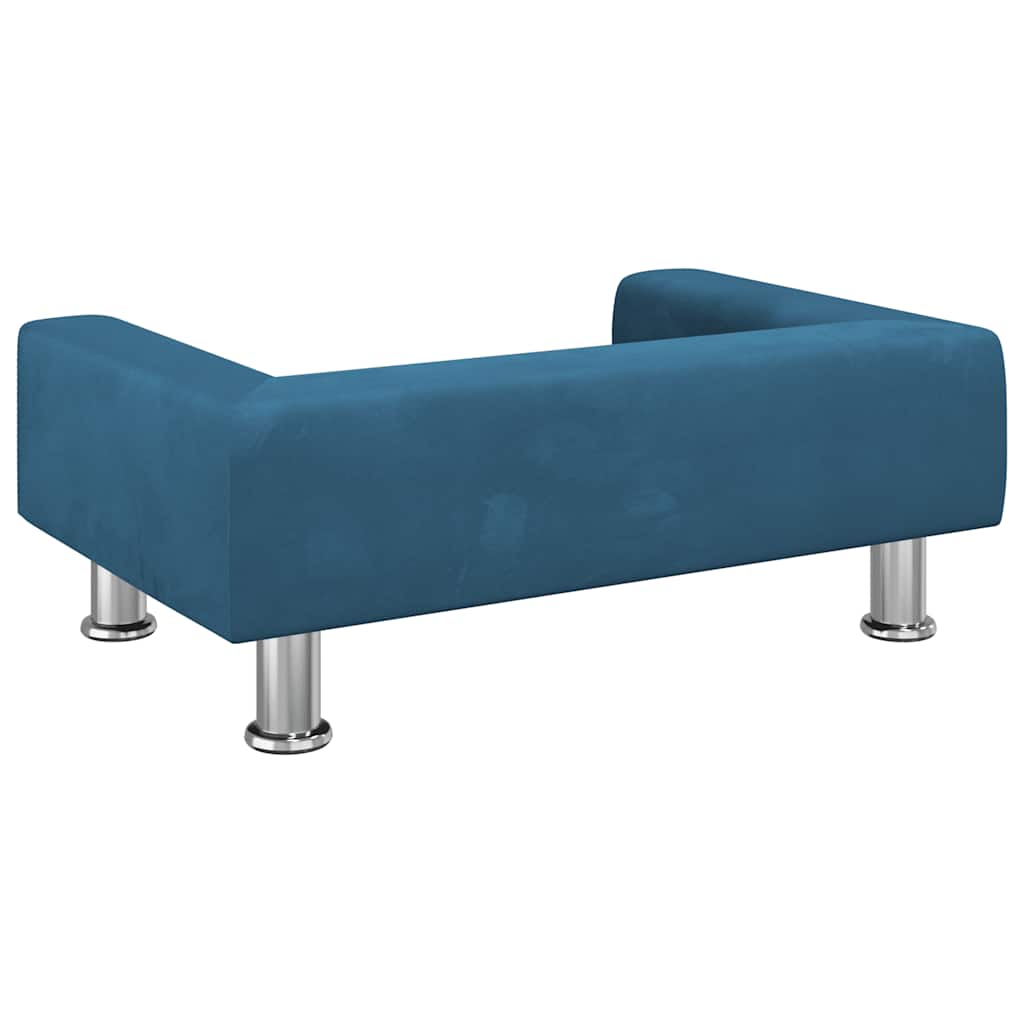 vidaXL Legowisko dla psa, niebieskie, 70x45x26,5 cm, aksamitne