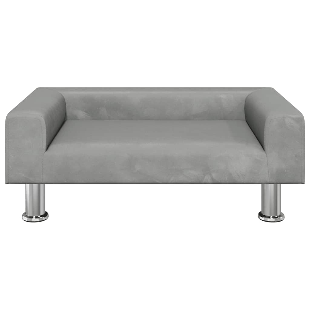 vidaXL Legowisko dla psa, jasnoszare, 70x45x26,5 cm, aksamitne