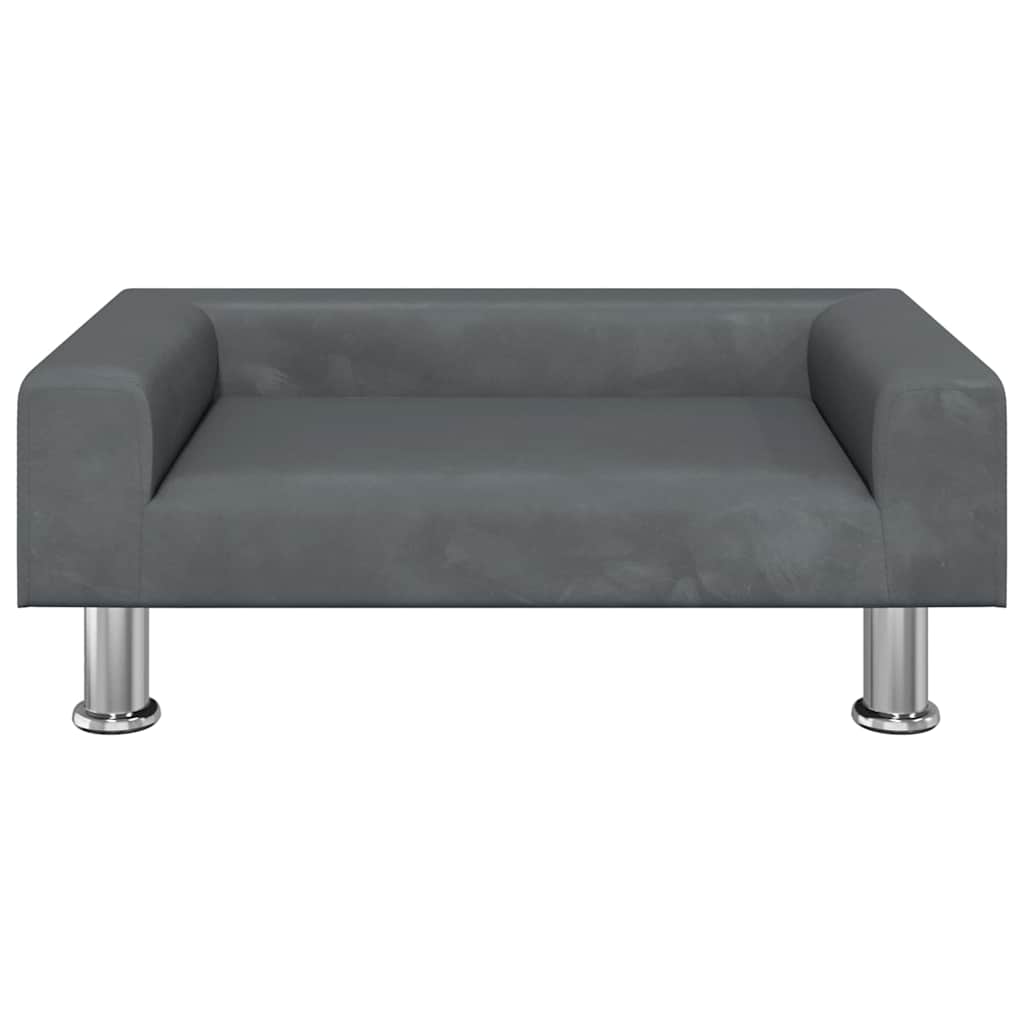 vidaXL Legowisko dla psa, ciemnoszare, 70x45x26,5 cm, aksamitne