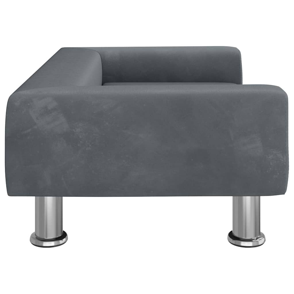 vidaXL Legowisko dla psa, ciemnoszare, 70x45x26,5 cm, aksamitne
