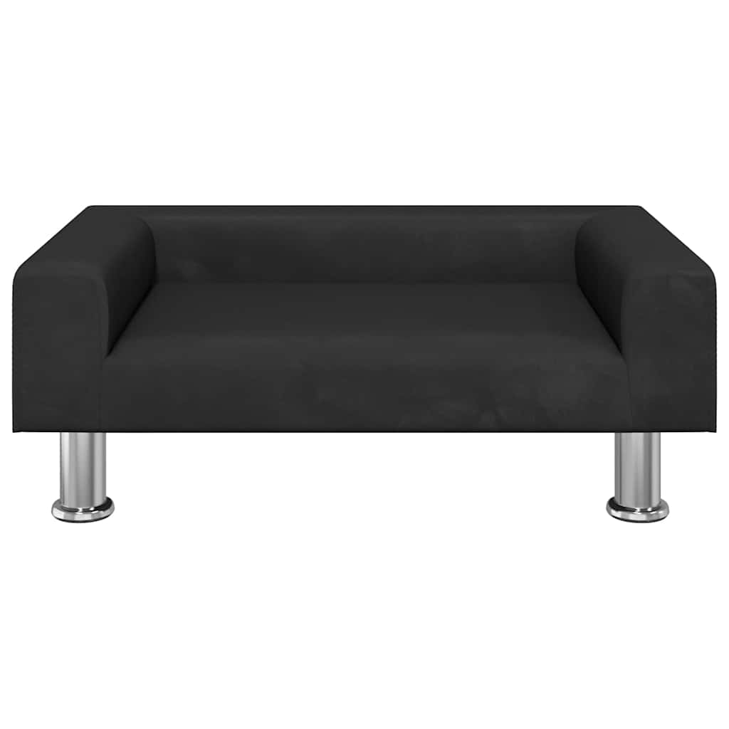 vidaXL Legowisko dla psa, czarne, 70x45x26,5 cm, aksamitne