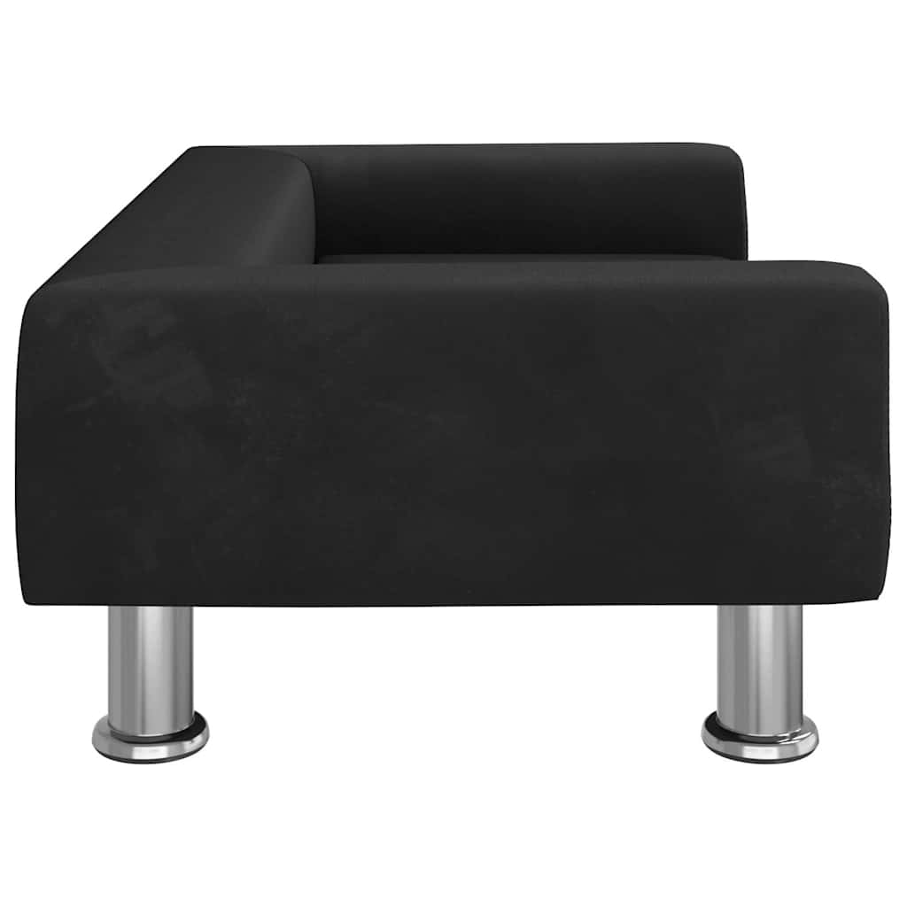 vidaXL Legowisko dla psa, czarne, 70x45x26,5 cm, aksamitne