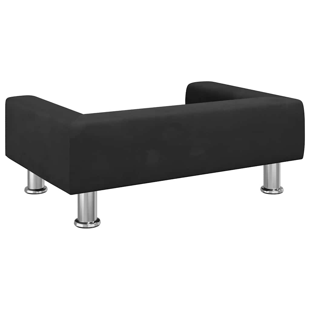 vidaXL Legowisko dla psa, czarne, 70x45x26,5 cm, aksamitne