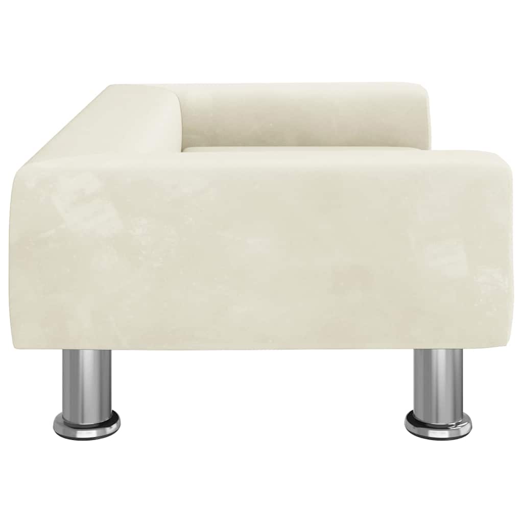 vidaXL Legowisko dla psa, kremowe, 70x45x26,5 cm, aksamitne