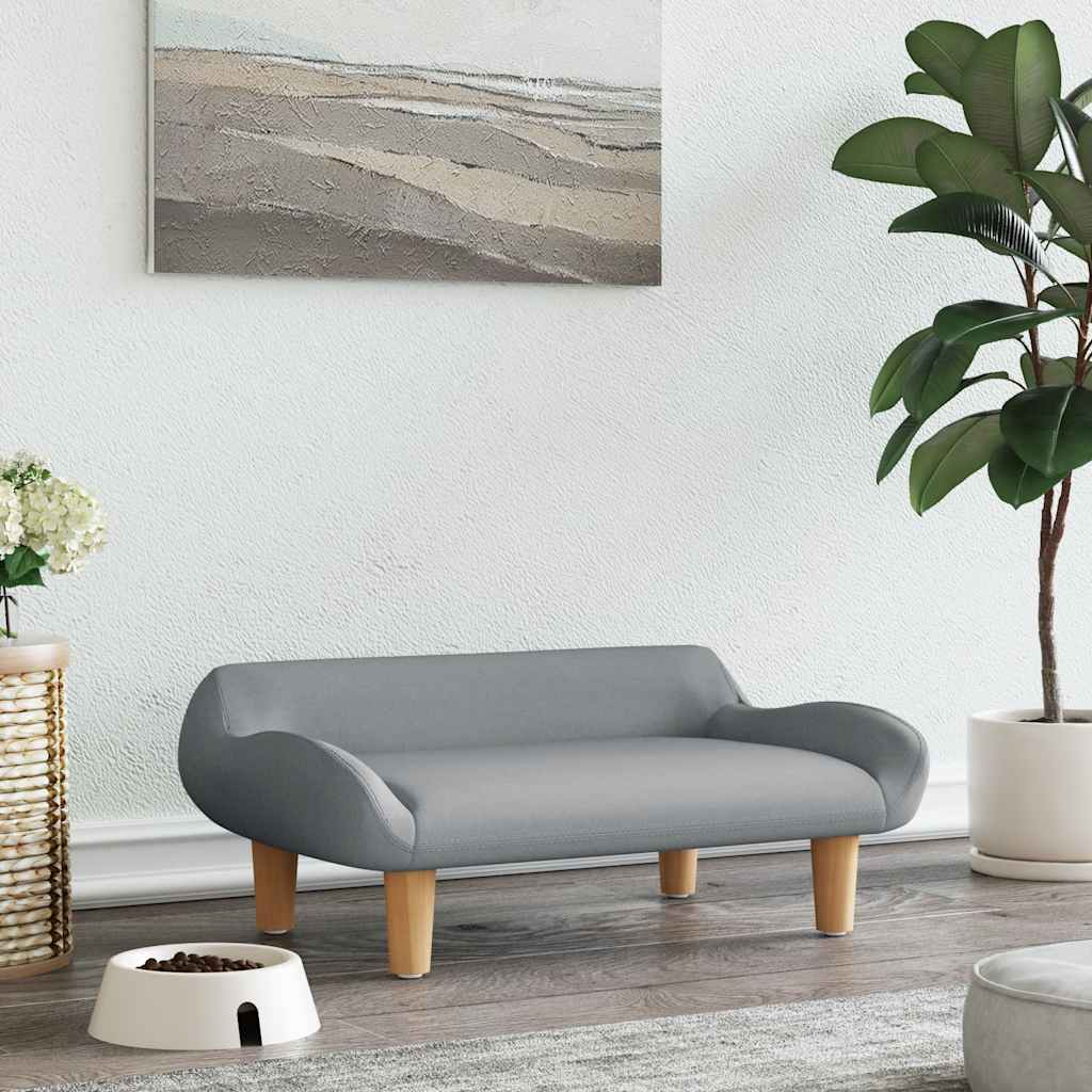 vidaXL Legowisko dla psa, jasnoszare, 70x40x24 cm, obite tkaniną