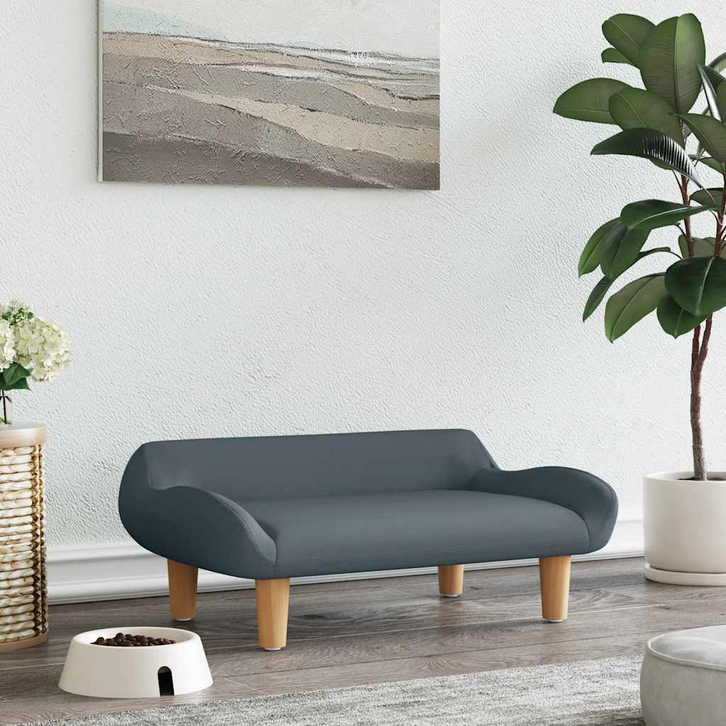 vidaXL Legowisko dla psa, ciemnoszare, 70x40x24 cm, obite tkaniną