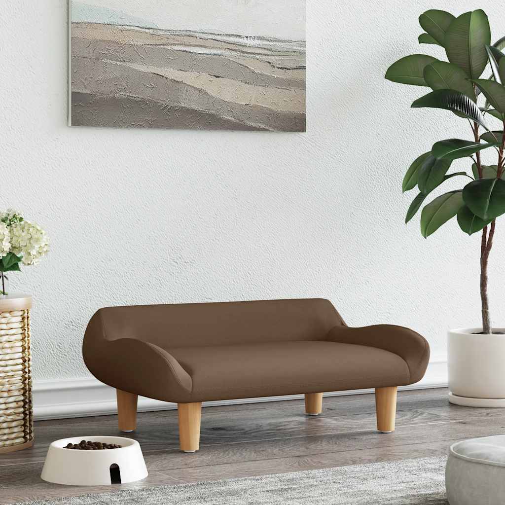vidaXL Legowisko dla psa, brązowe, 70x40x24 cm, obite tkaniną