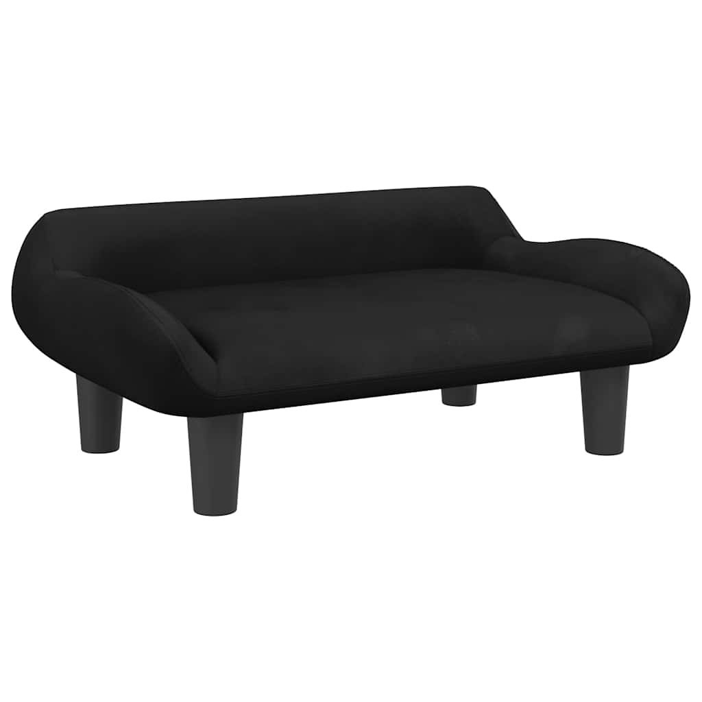 vidaXL Legowisko dla psa, czarne, 70x40x24 cm, aksamitne